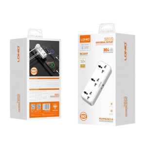 LDNIO SC3317 Plug Expansion Socket with USB Wall Plug Adapter 3 Way 1 to 3 Power Expansion Adapter