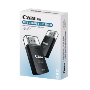 Caisi USB 3.0 Card Reader, Supports SD/Micro SD/SDHC/SDXC/MMC, Mini Camera Flash Reader Compatible with Windows, Mac, Linux